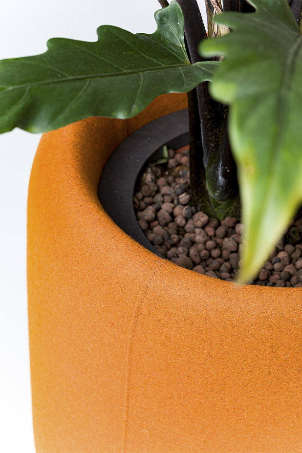 Pot plante acoustique orange
