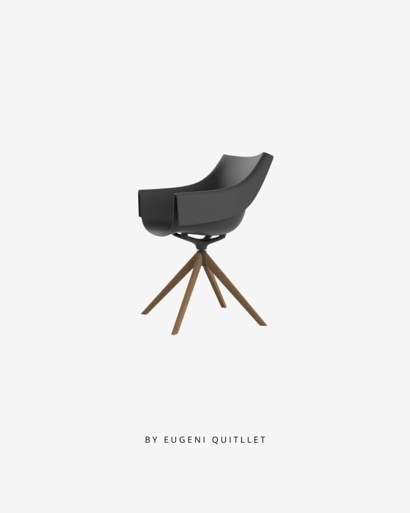 Eugeni Quitllet - Fauteuil Manta wooden swivel