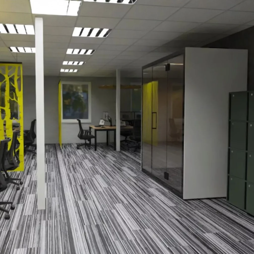 Aménagement bureau flex office aperçu projet - Space Planning