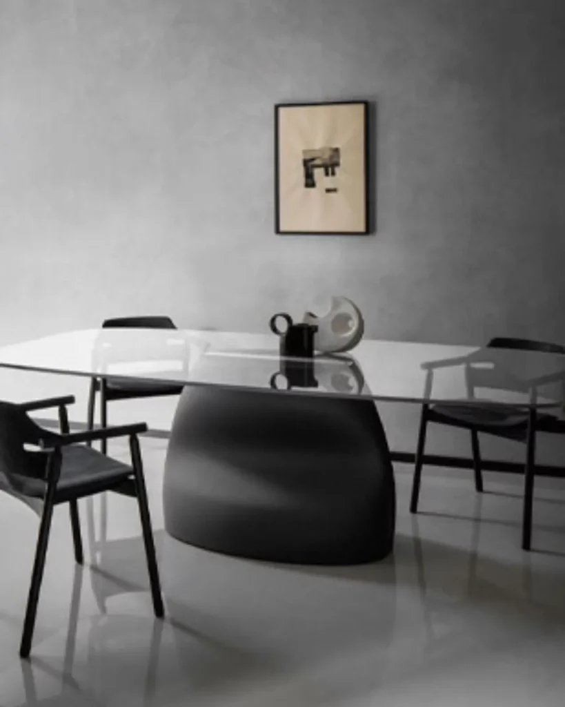 Table de réunion en verre