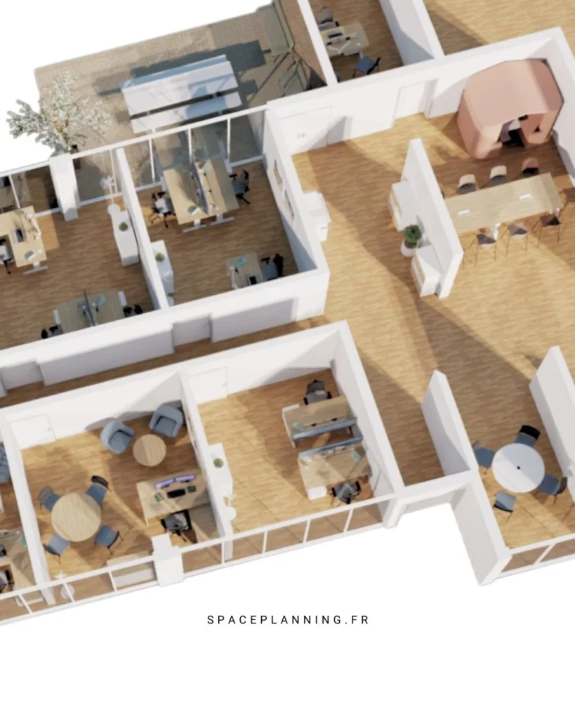 Projet d'aménagement de bureau Cap Sécurité - spaceplanning.fr