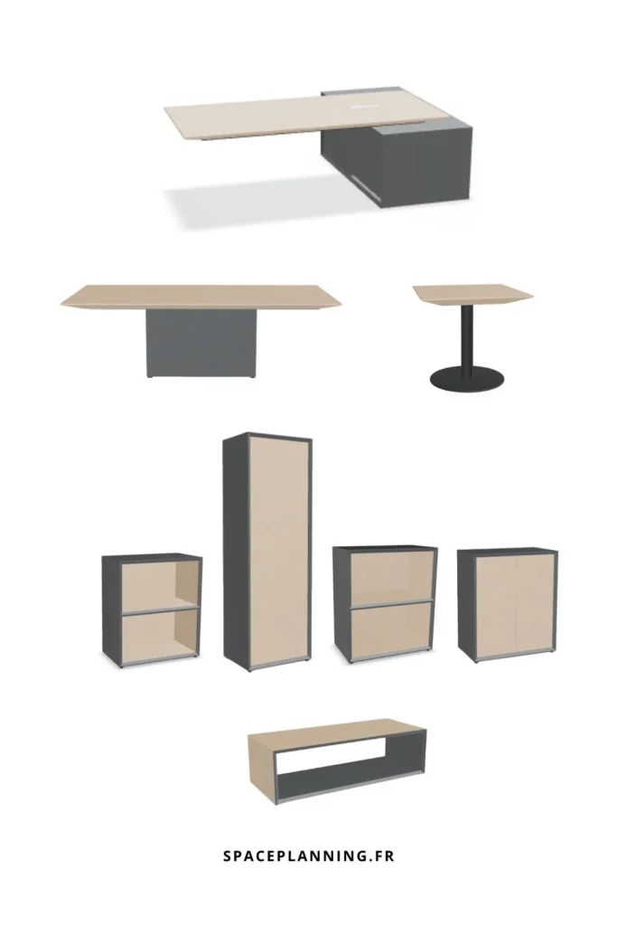 Gamme bureau de direction réglable en hauteur GRAVITY