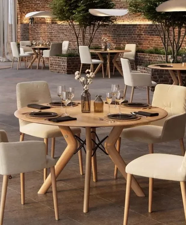 Table ronde en bois Trava