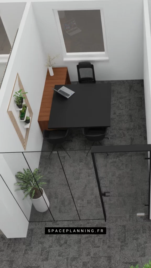 Vinci bureau de direction bois et noir